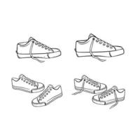 shoe sneaker doodle art vector