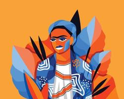 Frida Kahlo Cubism Illustration for your background design vector
