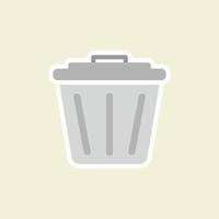 Recycle bin flat design vector illustration