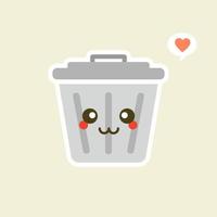 Recycle bin cartoon  flat design vector illustration