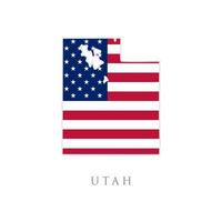 Shape of Utah state map with American flag. vector illustration. can use for united states of America indepenence day, nationalism, and patriotism illustration. USA flag design
