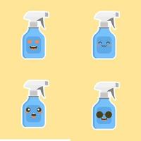 spray bottle cartoon. cute and kawaii spray bottle. antiseptic bottle. Vector cartoon character illustration icon design.Isolated on white background