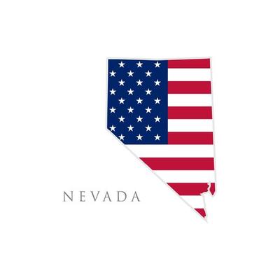 Shape of Nevada state map with American flag. vector illustration. can use for united states of America indepenence day, nationalism, and patriotism illustration. USA flag design