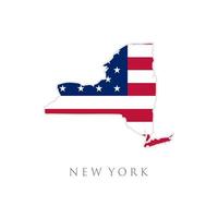 Shape of New York state map with American flag. vector illustration. can use for united states of America indepenence day, nationalism, and patriotism illustration. USA flag design