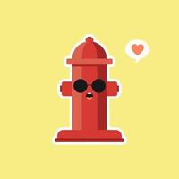 Hydrant street pipe cute kawaii cartoon icon vector illustration Pipe for water supply and fire extinguishing.