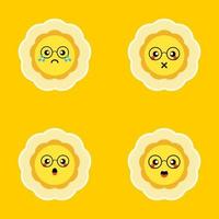 sun flower set flat style vector illustration. Collection of difference emoticon icon of sunflower on the white background vector illustration. editable orange icons for web and mobile.