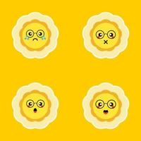 sol flor establecer estilo plano ilustración vectorial. colección de icono de emoticono de diferencia de girasol en la ilustración de vector de fondo blanco. iconos naranjas editables para web y móvil.