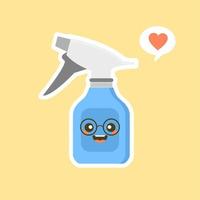 spray bottle cartoon. cute and kawaii spray bottle. antiseptic bottle. Vector cartoon character illustration icon design.Isolated on white background