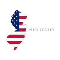 Shape of New Jersey state map with American flag. vector illustration. can use for united states of America indepenence day, nationalism, and patriotism illustration. USA flag design