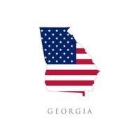 Shape of Georgia state map with American flag. vector illustration. can use for united states of America indepenence day, nationalism, and patriotism illustration. USA flag design