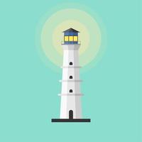 Lighthouse vector flat design. Lighthouses for navigation. beacon icons Searchlight towers for maritime navigational guidance. Flat stylish design. Vector illustration clip art.