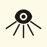 Eye icon thin line for web and mobile, modern minimalistic flat design. Vector dark grey icon on light pastel background.