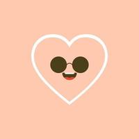 lindo conjunto de personajes de dibujos animados divertidos del día de san valentín de corazones emoji. ilustración vectorial de corazón lindo y kawaii. diseño de arte para saludos y tarjetas de San Valentín, web, pancarta, símbolo de amor vector