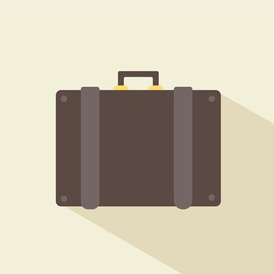 Vintage travel suitcases, Suitcase icon. Flat design style modern vector illustration. Isolated on stylish color background. Flat long shadow icon. Elements in flat design. Tourist elements design.