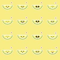Funny and kawaii durian fruits. tropical fruit flat design Vector illustration. Use for card, mascot, poster, banner, emoji, emoticon, web design and print on t-shirt. Easy to edit.