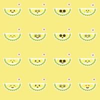 Funny and kawaii durian fruits. tropical fruit flat design Vector illustration. Use for card, mascot, poster, banner, emoji, emoticon, web design and print on t-shirt. Easy to edit.