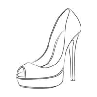 high heels Outline stype vector design element , illustration