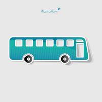 símbolo de autobús, color verde, ilustración vectorial eps10 vector