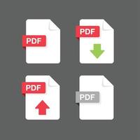 diseño plano con documentos de descarga de archivos pdf, icono, conjunto de símbolos, ilustración de elemento de diseño vectorial vector