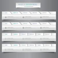 Web site design menu navigation elements with icons set Navigation menu bar vector design element eps10 illustration