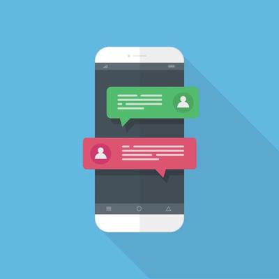 Flash Design with chat messages on the smart phone screen ,vector design Element illustration