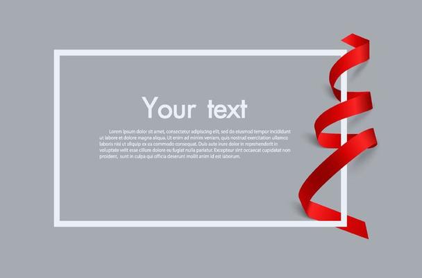Frame and border of Red ribbon, template elements use for aniversary card , presentation or celebrate card ,Vector design element illustration.