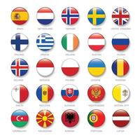 Europe Flag icon set in Circle , vector Design Elemant illustration