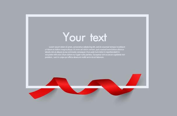 Frame and border of Red ribbon, template elements use for aniversary card , presentation or celebrate card ,Vector design element illustration.