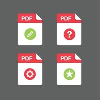diseño plano con documentos de conjunto de iconos de archivos pdf, icono, conjunto de símbolos, ilustración de elemento de diseño vectorial vector