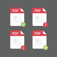 diseño plano con documentos de descarga de archivos pdf, icono, conjunto de símbolos, ilustración de elemento de diseño vectorial vector