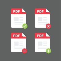 Flat design with PDF files download document,icon,symbol set, vector design element illustration