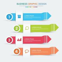 elementos infográficos con icono empresarial en proceso de fondo a todo color o diagramas de flujo de trabajo de pasos y opciones,elemento de diseño vectorial eps10 ilustraciónirh vector