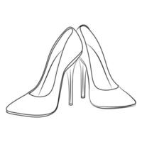 high heels Outline stype vector design element , illustration
