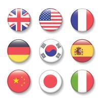 International Flag set in Circle , vector Design Elemant illustration