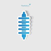 Shock Absorber symbol, Blue color, Vector EPS10 illustration