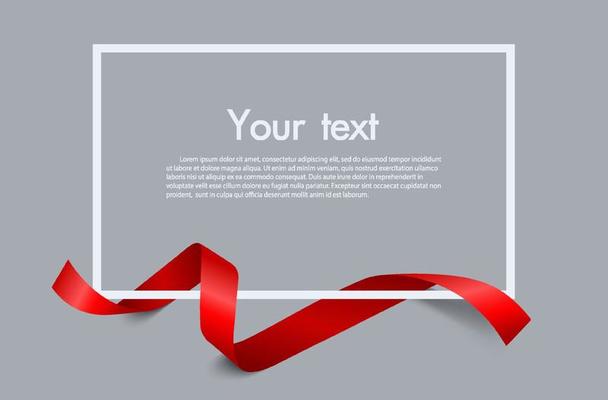 Frame and border of Red ribbon, template elements use for aniversary card , presentation or celebrate card ,Vector design element illustration.
