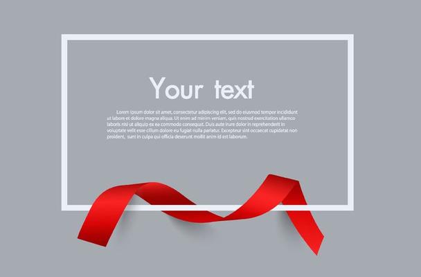 Frame and border of Red ribbon, template elements use for aniversary card , presentation or celebrate card ,Vector design element illustration.