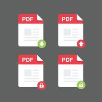 Flat design with PDF files download document,icon,symbol set, vector design element illustration