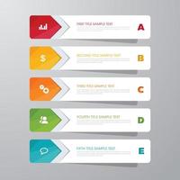 plantilla de infografía de negocios el concepto es un paso de opción de círculo con un icono a todo color que se puede usar para la presentación de negocios de gráfico de infografía de diagrama o web, ilustración de elemento de diseño de vector