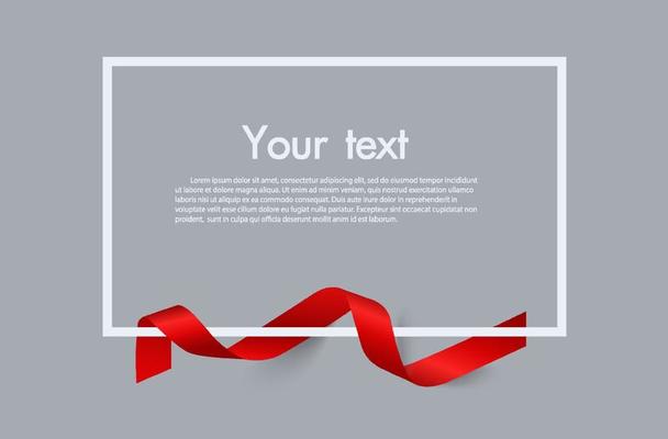 Frame and border of Red ribbon, template elements use for aniversary card , presentation or celebrate card ,Vector design element illustration.