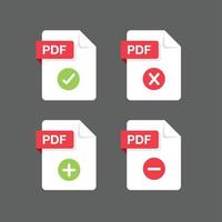 Flat design with PDF files download upload document,icon,symbol set, vector design element illustration