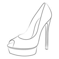 high heels Outline stype vector design element , illustration