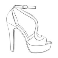 high heels Outline stype vector design element , illustration