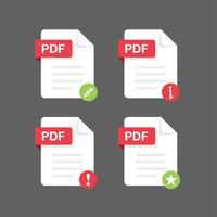 Flat design with PDF files document icon set ,symbol set, vector design element