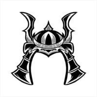 hand drawn sketch of a samurai helmet classic version. vector