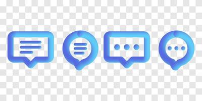 3d fluid Chat icons set illustration. speech bubble sign and symbol. comment icon. message vector