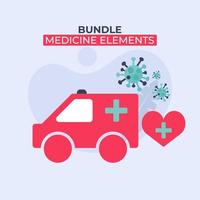 set of medicine elements vector illustration. elements for web, flyer, banner,website.corona virus,covid 19. bundle of medical elements. flat design style