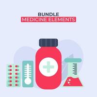 set of medicine elements vector illustration. elements for web, flyer, banner,website.corona virus,covid 19. bundle of medical elements. flat design style