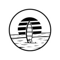 surfing board hand drawn style. vector