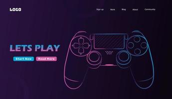 game landing page web neon style vector